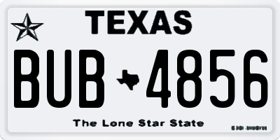 TX license plate BUB4856