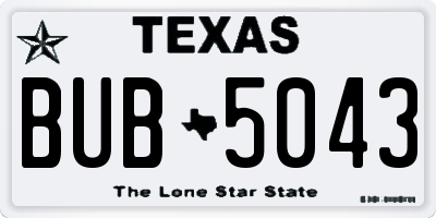 TX license plate BUB5043