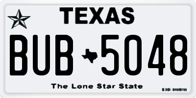 TX license plate BUB5048