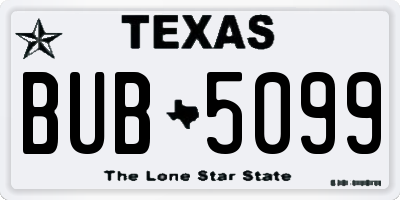 TX license plate BUB5099