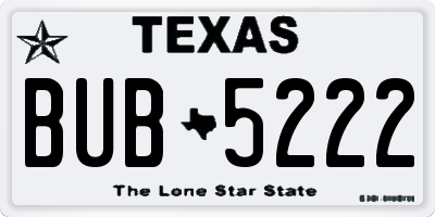 TX license plate BUB5222