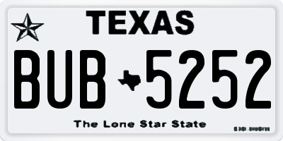 TX license plate BUB5252