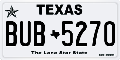 TX license plate BUB5270