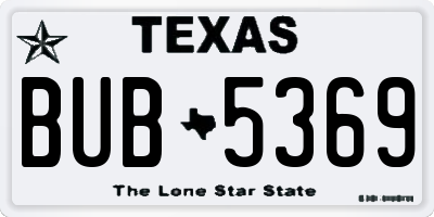 TX license plate BUB5369