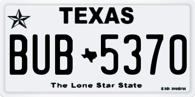 TX license plate BUB5370