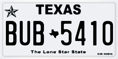 TX license plate BUB5410