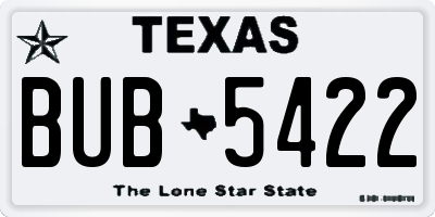 TX license plate BUB5422