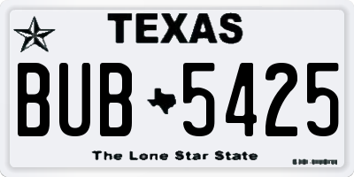 TX license plate BUB5425