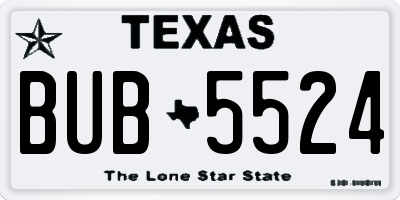 TX license plate BUB5524