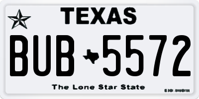 TX license plate BUB5572