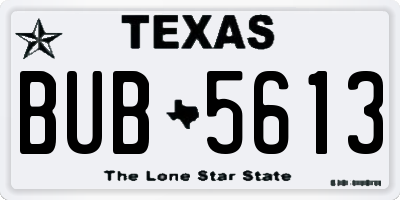 TX license plate BUB5613