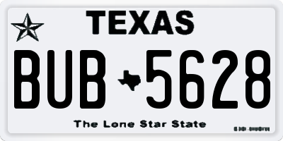 TX license plate BUB5628