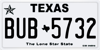 TX license plate BUB5732