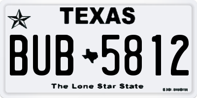 TX license plate BUB5812
