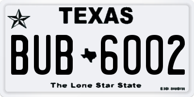 TX license plate BUB6002