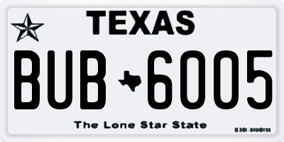 TX license plate BUB6005