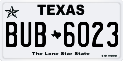 TX license plate BUB6023