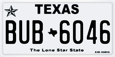 TX license plate BUB6046