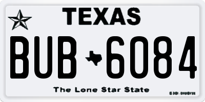 TX license plate BUB6084