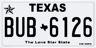 TX license plate BUB6126
