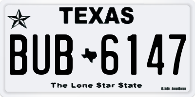 TX license plate BUB6147