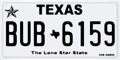 TX license plate BUB6159