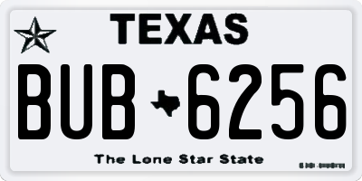 TX license plate BUB6256