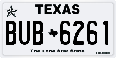 TX license plate BUB6261