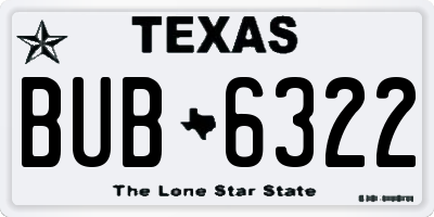 TX license plate BUB6322