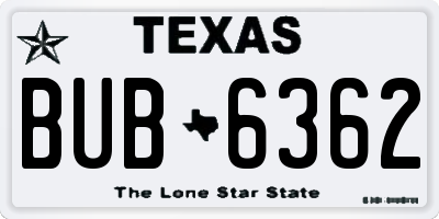 TX license plate BUB6362
