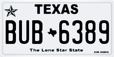 TX license plate BUB6389