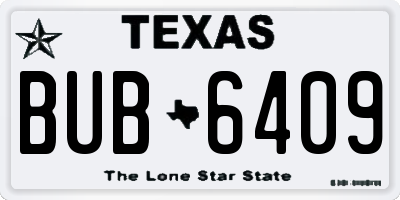 TX license plate BUB6409