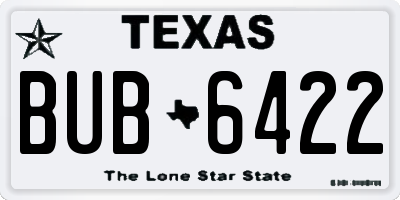 TX license plate BUB6422