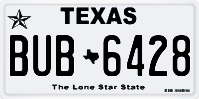 TX license plate BUB6428