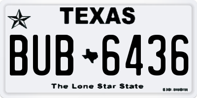 TX license plate BUB6436