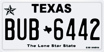 TX license plate BUB6442