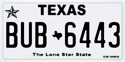 TX license plate BUB6443