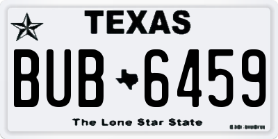TX license plate BUB6459