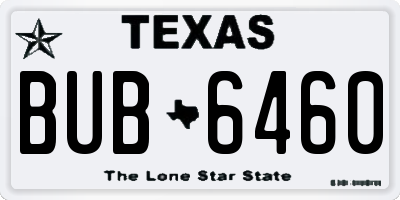 TX license plate BUB6460