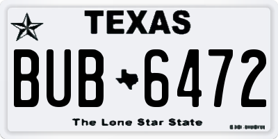 TX license plate BUB6472