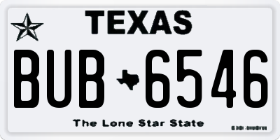 TX license plate BUB6546