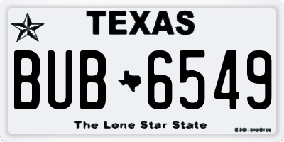 TX license plate BUB6549