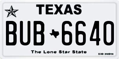 TX license plate BUB6640