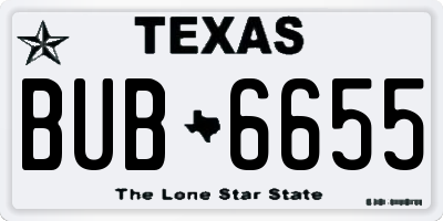 TX license plate BUB6655