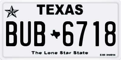 TX license plate BUB6718