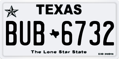 TX license plate BUB6732