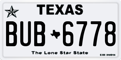 TX license plate BUB6778