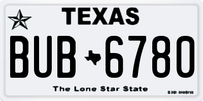 TX license plate BUB6780