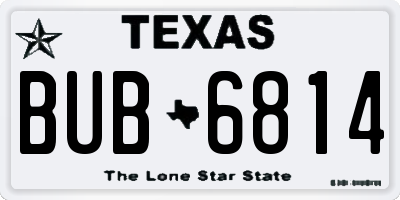 TX license plate BUB6814
