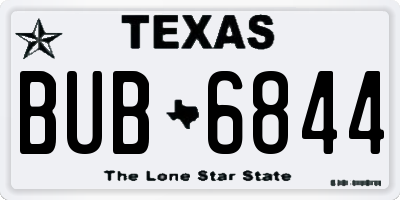 TX license plate BUB6844